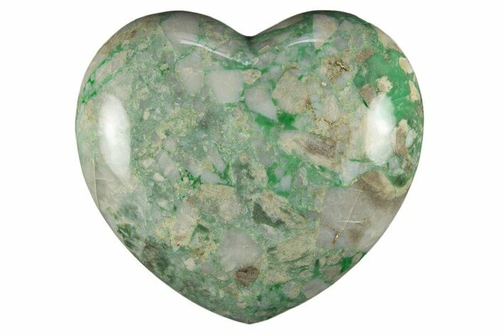 Polished Pastel Green Lucin Variscite Heart - Utah #311951